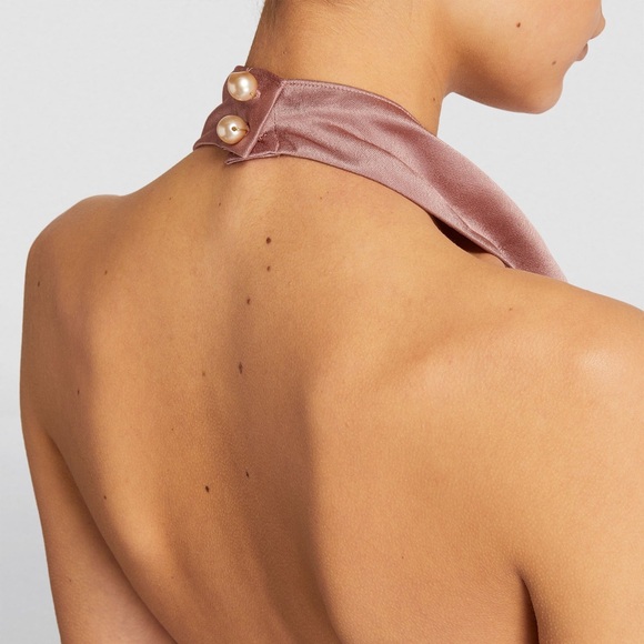 NWOT Vince Halterneck Maxi Dress with Pearl Closure - Picture 8 of 15